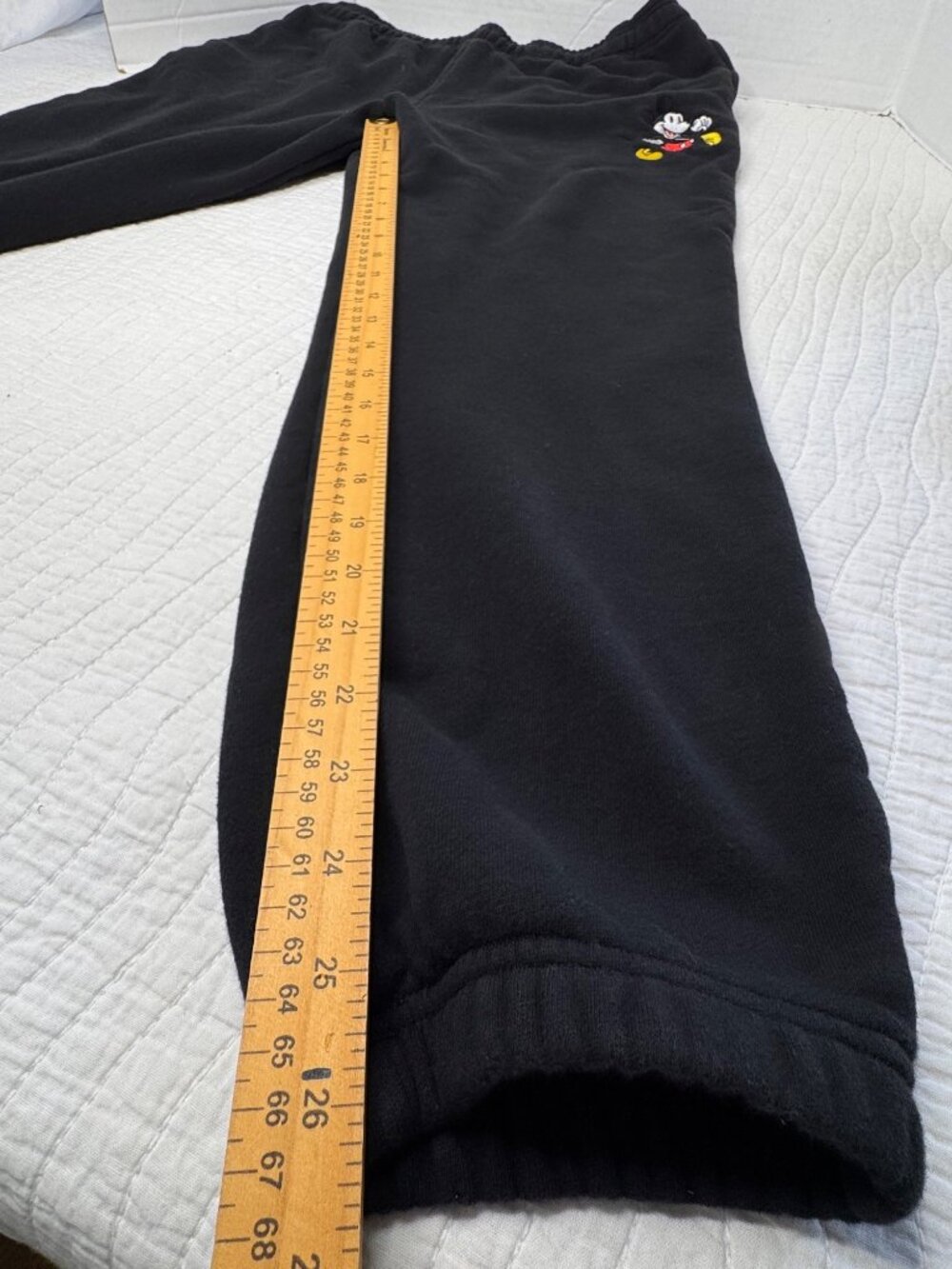 Disney Mickey Mouse Black Joggers Sweatpants Embroidered Size XL - Picture 8 of 11